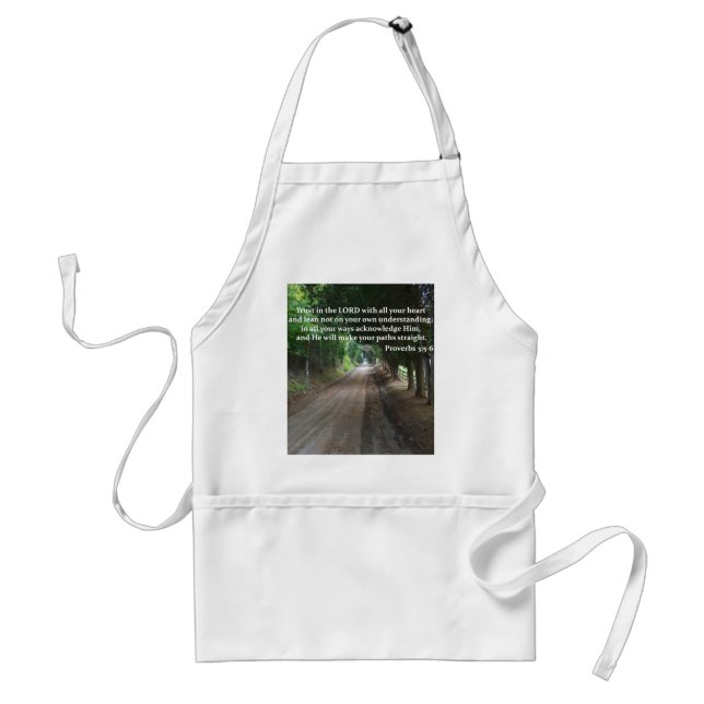 Proverbs 3:5-6 Christian Bible Verse Poster Standard Apron (Front)
