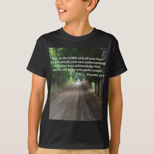 Proverbs 3:5-6 Christian Bible Verse Poster T-Shirt