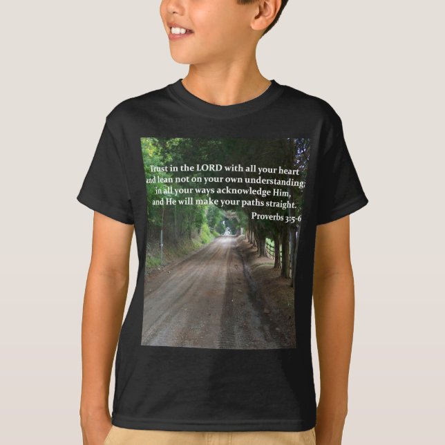 Proverbs 3:5-6 Christian Bible Verse Poster T-Shirt (Front)
