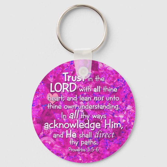 Proverbs 3:5-6 KJV Trust in the Lord Key Ring (Front)
