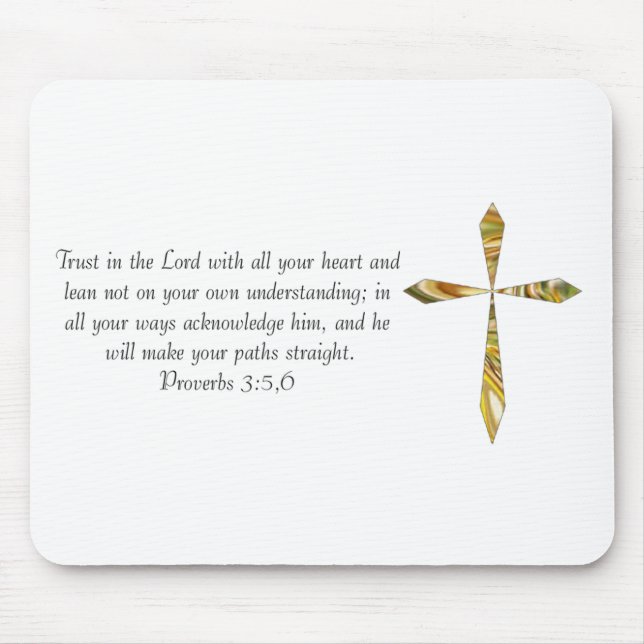 Proverbs 3:5-6 mouse mat (Front)