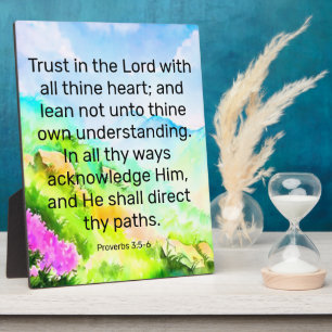 Proverbs 3:5-6 Plaque