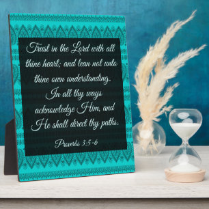 Proverbs 3:5-6 plaque