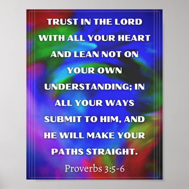 Proverbs 3:5-6 poster (Front)