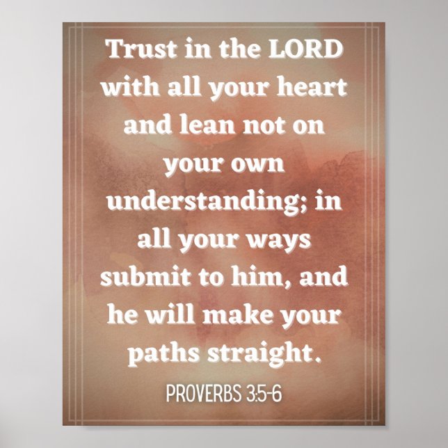 Proverbs 3:5-6 poster (Front)