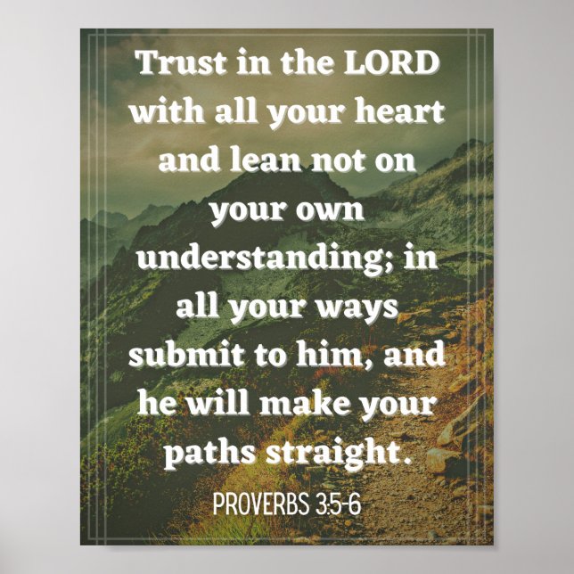 Proverbs 3:5-6 poster (Front)