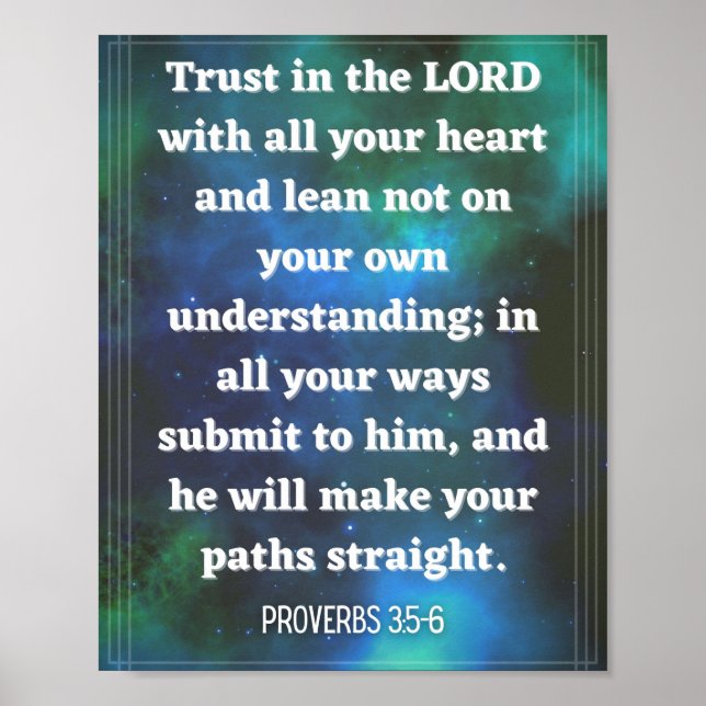 Proverbs 3:5-6 poster (Front)