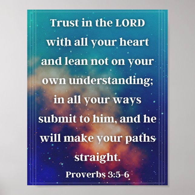 Proverbs 3:5-6 poster (Front)