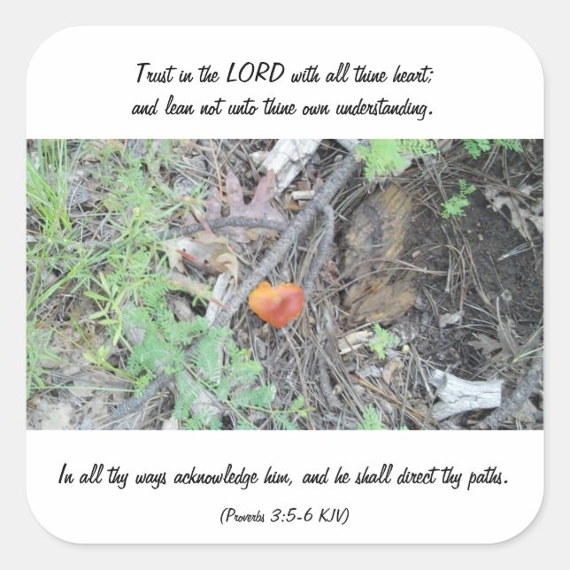 Proverbs 3:5-6 square sticker (Front)