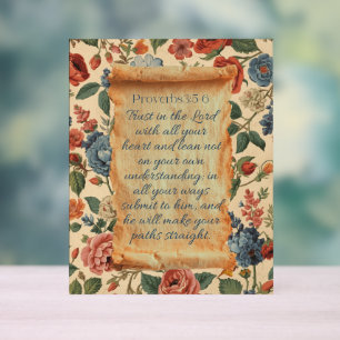 Proverbs 3:5–6 Trust in the Lord Bible Verse Acrylic Sign