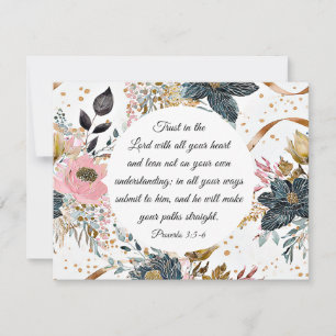 Proverbs 3:5-6 Trust in the Lord Bible Verse Card