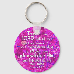 Proverbs 3:5-6 Trust in the Lord Bible Verse Key Ring
