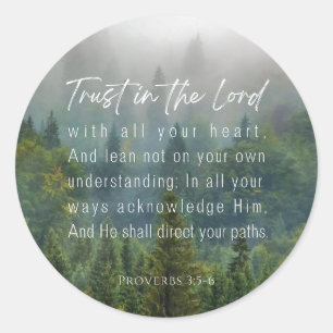 Proverbs 3:5-6 Trust in the Lord Classic Round Sticker