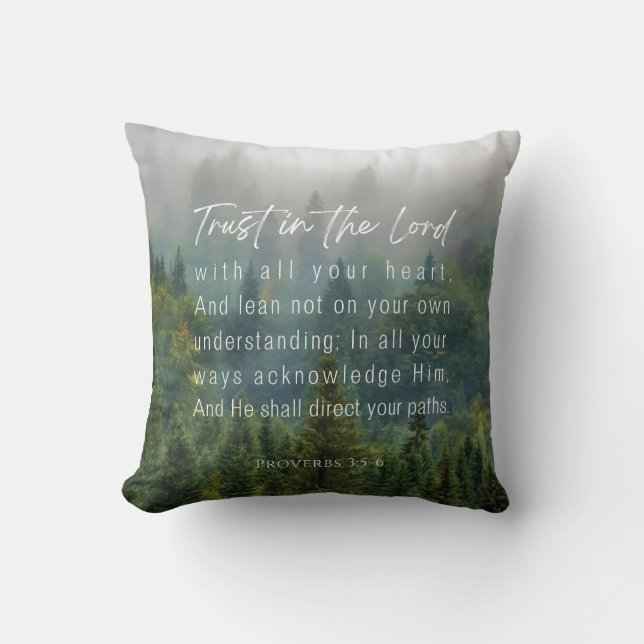 Proverbs 3:5-6 Trust in the Lord Cushion (Front)