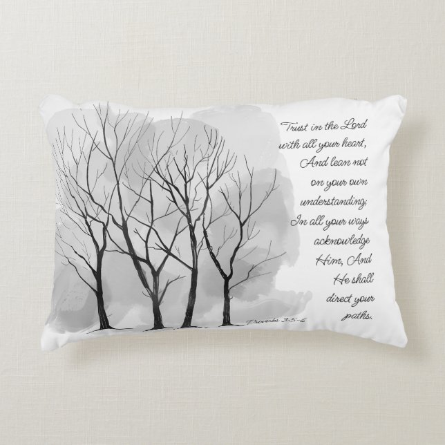 Proverbs 3:5-6 Trust in the Lord Decorative Cushion (Front)