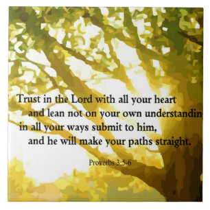 Proverbs 3:5-6 Trust in the Lord Decorative Tile