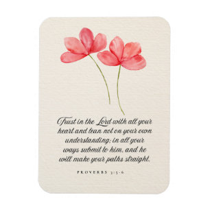 Proverbs 3:5–6 Trust in the Lord Pink Floral Magnet