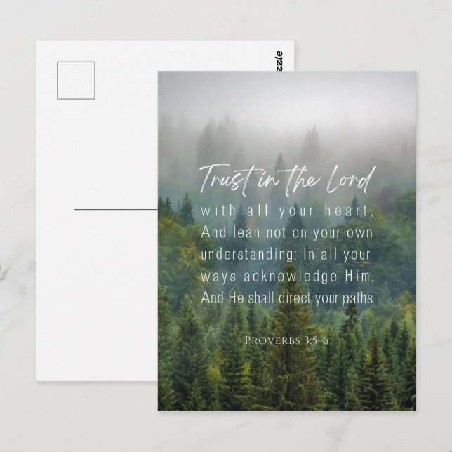 Proverbs 3:5-6 Trust in the Lord Postcard (Front/Back)
