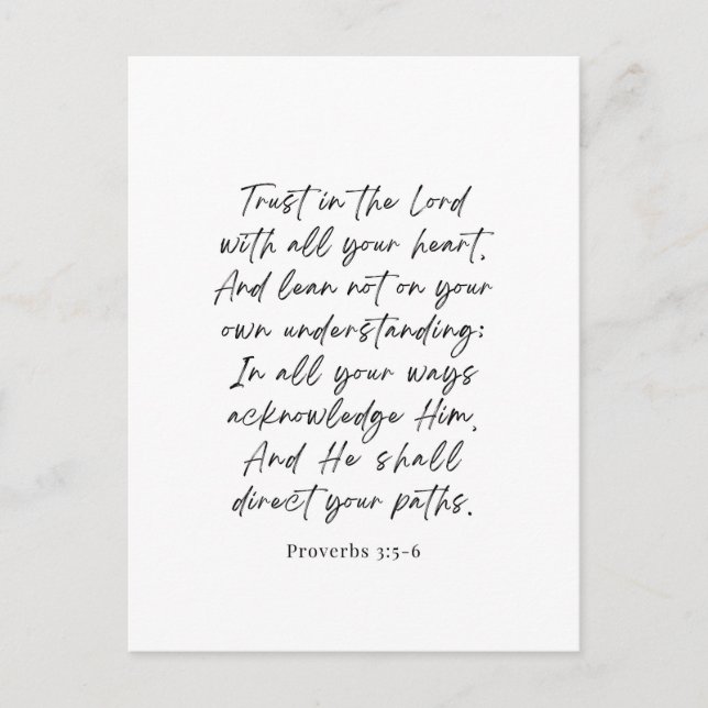 Proverbs 3:5-6 Trust in the Lord Postcard (Front)
