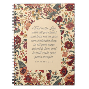 Proverbs 3:5–6 Trust in the Lord Vintage Floral Notebook