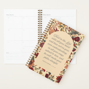 Proverbs 3:5–6 Trust in the Lord Vintage Floral Planner
