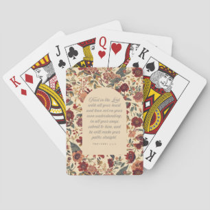 Proverbs 3:5–6 Trust in the Lord Vintage Floral Playing Cards