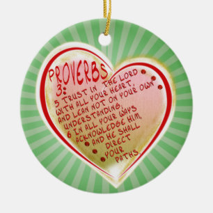 PROVERBS 3:5-6 TRUST IN THE LORD W ALL YOUR HEART CERAMIC TREE DECORATION