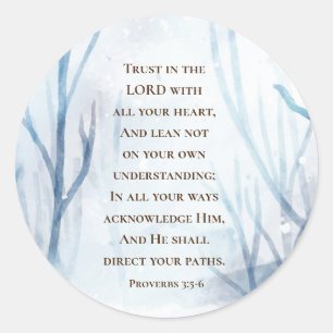 Proverbs 3:5-6 Trust the Lord with all Your Heart Classic Round Sticker