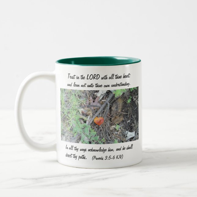 Proverbs 3:5-6 Two-Tone coffee mug (Left)