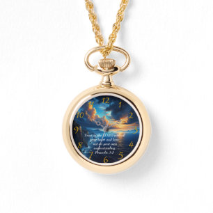 Proverbs 3:5 beautiful Ocean and the Sky  Large Cl Watch