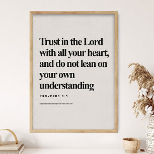 Proverbs 3:5, Bible Verse, Modern Bible, Scripture Poster