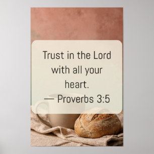 Proverbs 3 5 Christian Faith Text Art Art Print