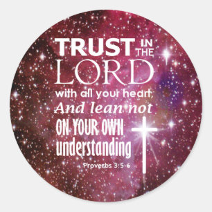 Proverbs 3:5 classic round sticker