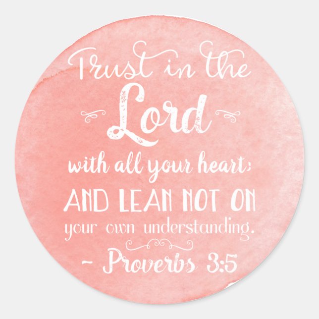 Proverbs 3:5 Inspiration Bible Stickers Orange (Front)