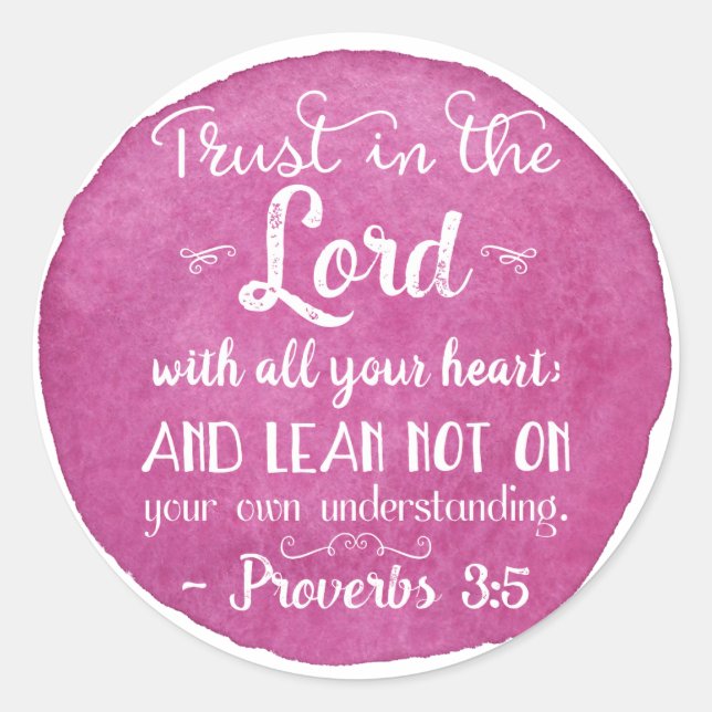Proverbs 3:5 Inspiration Christian Sticker Crimson (Front)