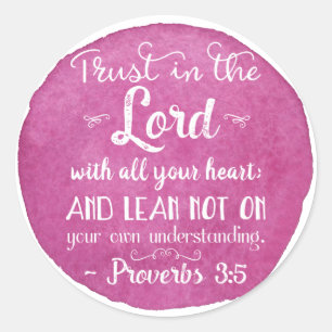 Proverbs 3:5 Inspiration Christian Sticker Crimson