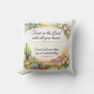 Proverbs 3:5, Messianic Jewish Decor, Bible Verse Cushion
