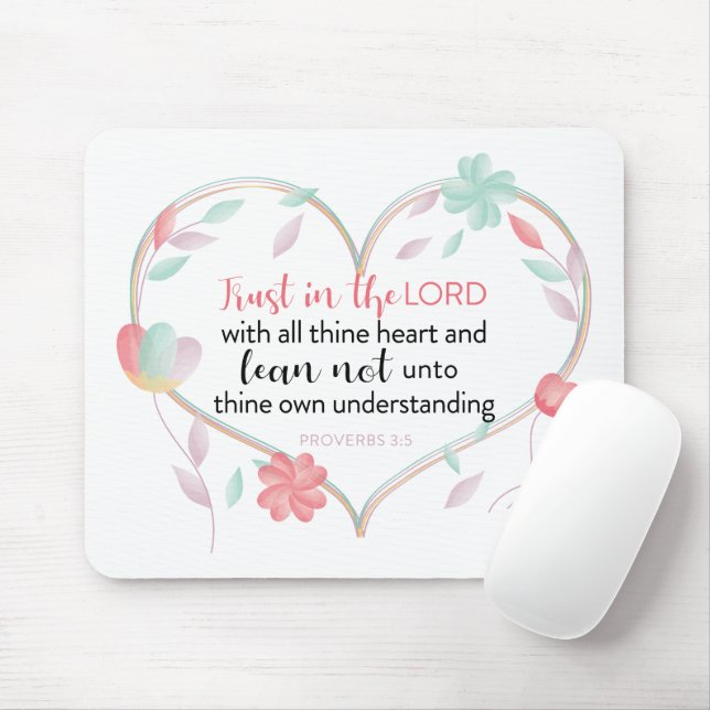 Proverbs 3:5 Mousepad - Trust In the Lord Heart (With Mouse)