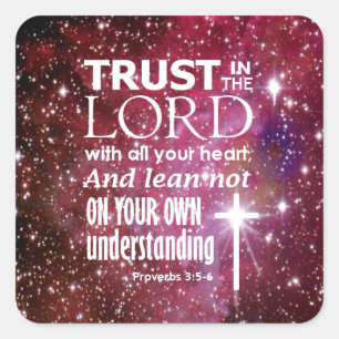 Proverbs 3:5 square sticker