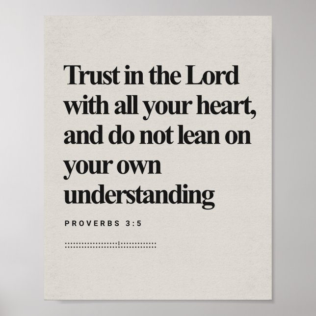 Proverbs 3:5 - "Trust in the Lord" Bible Verse Art Poster (Front)