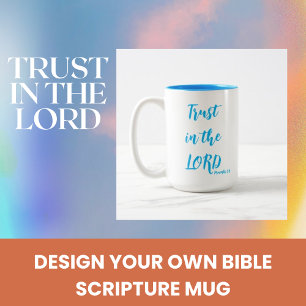 Proverbs 3:5 Trust in the Lord Blue Christian Mug