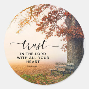 Proverbs 3:5 Trust in the Lord with all your Heart Classic Round Sticker