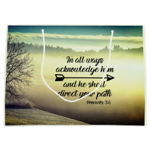 Proverbs 3:6 He shall direct your path Bible Verse Large Gift Bag