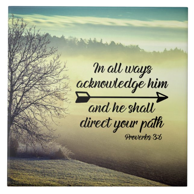 Proverbs 3:6 He shall direct your path Bible Verse Tile (Front)