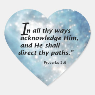 Proverbs 3:6 heart sticker
