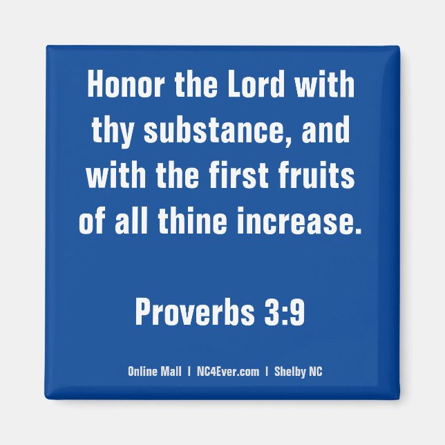 Proverbs 3:9 Bible Verse magnet (Front)