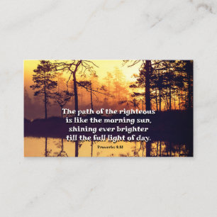 Proverbs 4:18 Path of the Righteous Bible Verse Business Card