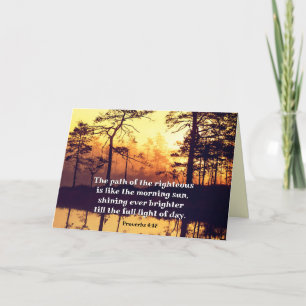 Proverbs 4:18 Path of the Righteous Bible Verse Card