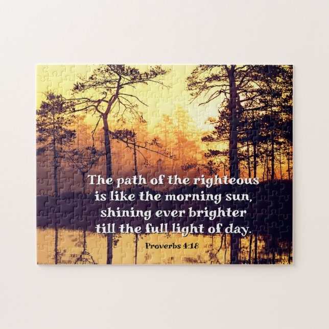 Proverbs 4:18 Path of the Righteous Bible Verse  Jigsaw Puzzle (Horizontal)