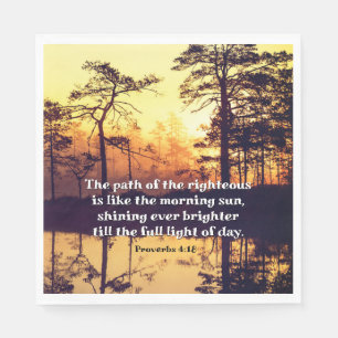 Proverbs 4:18 Path of the Righteous Bible Verse  Napkin
